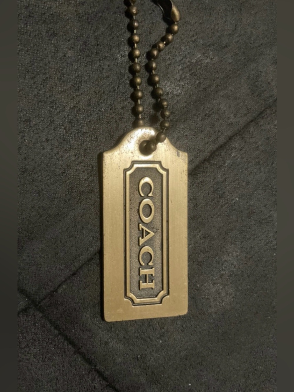 Vintage Coach Solid Brass Metal Bag Hangtag Charm